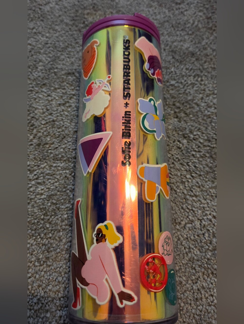 Starbucks x Sofie Birkin iridescent Sticker Tumbler  w/ Multicolor Hearts